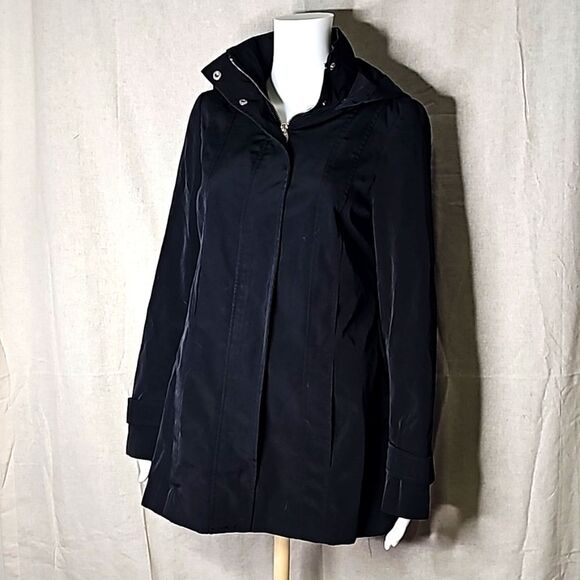 Calvin Klein Black Raincoat with Removable Hood size M/L - Picture 1 of 14